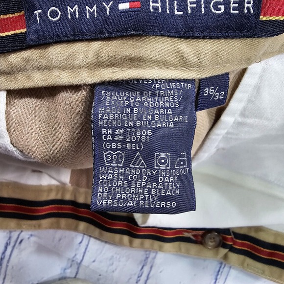 Vintage Tommy Hilfiger Thick Khaki Patterned Pants Y2K 90s MENS SIZE 36X32 - Picture 4 of 12